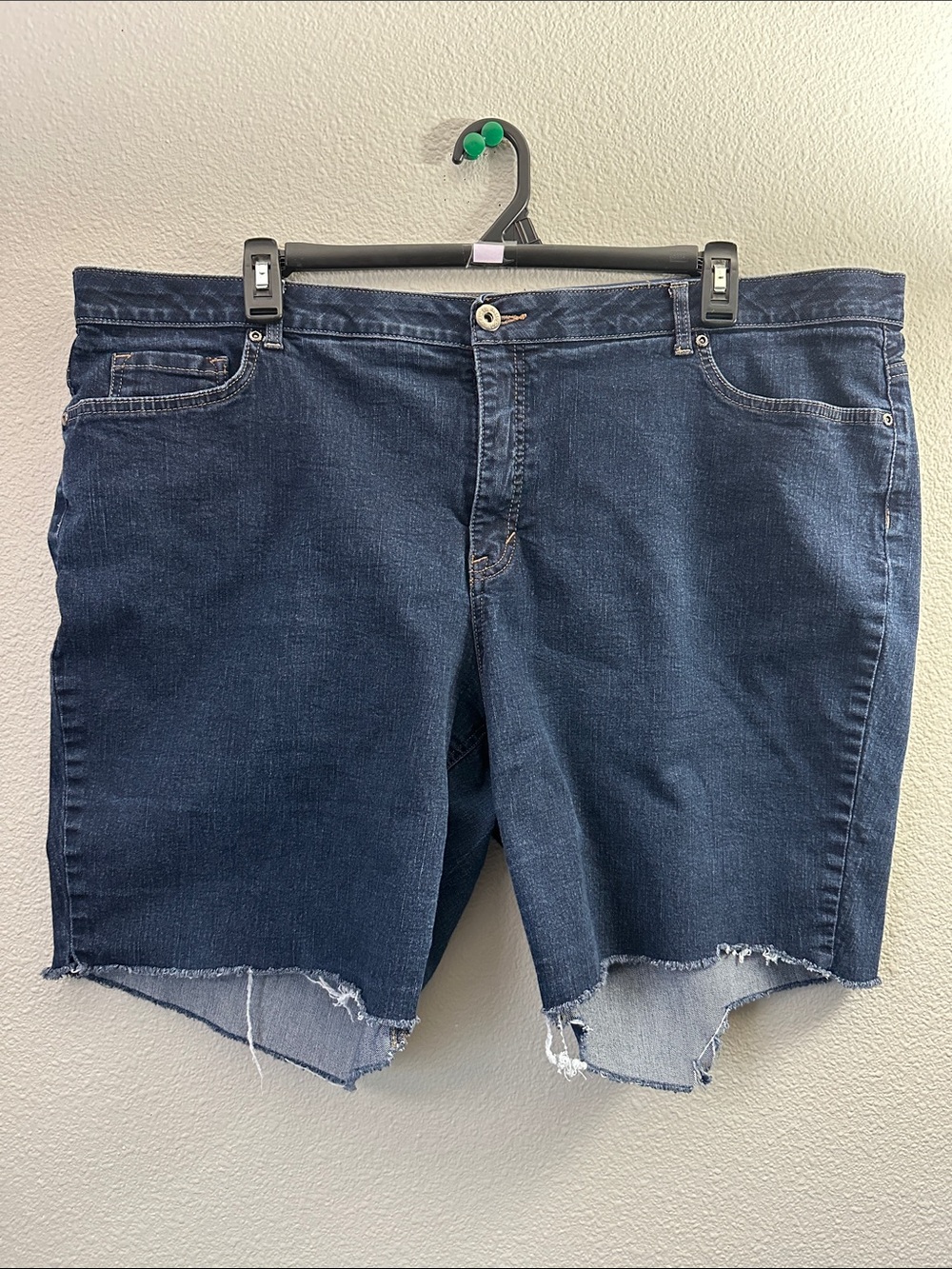 Dark Blue Denim Cutoff Shorts 26w or 4x